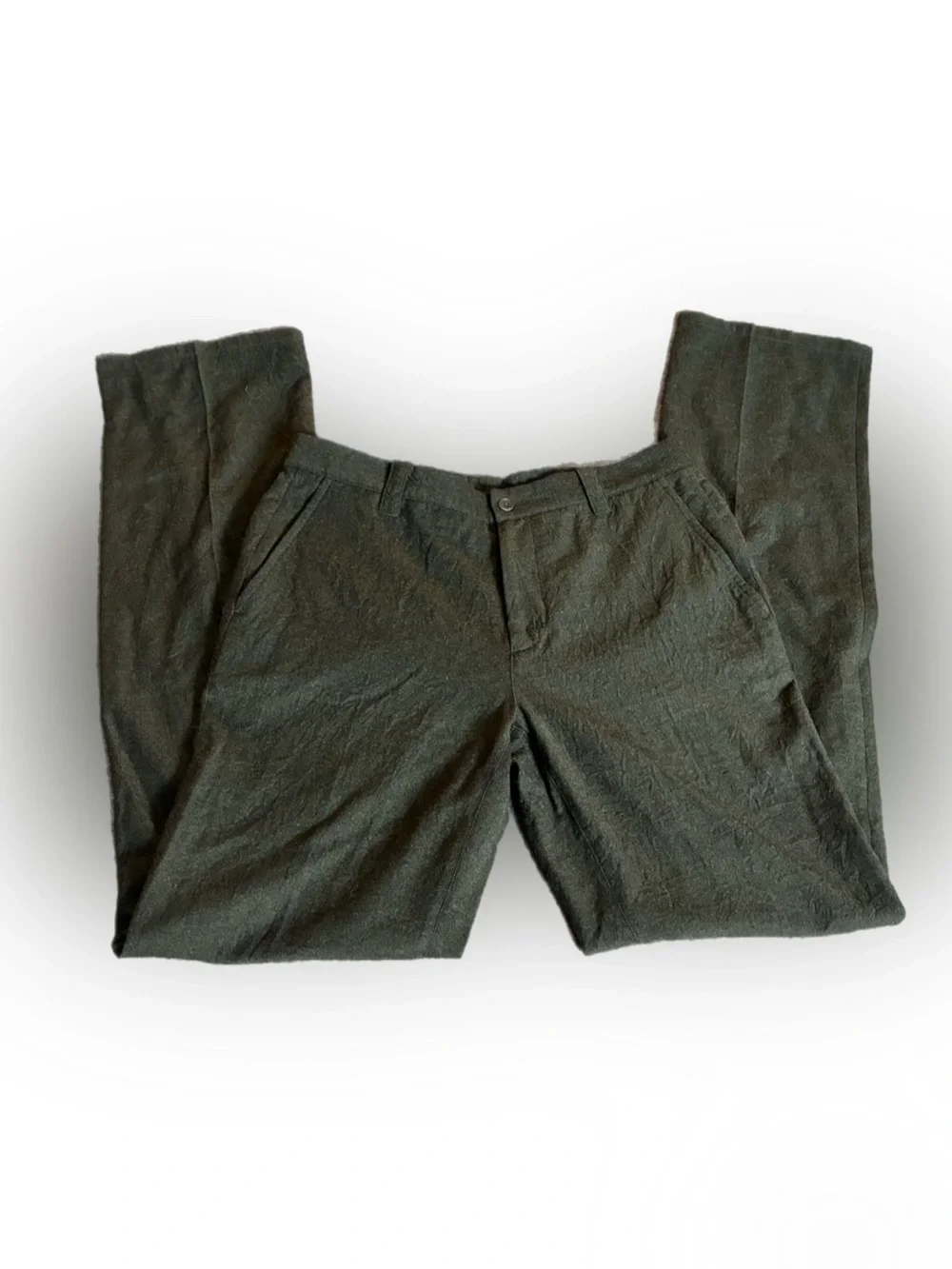 John Varvatos Wool Pants Olive Green Size 32X34 Luxury Trousers Preppy Business